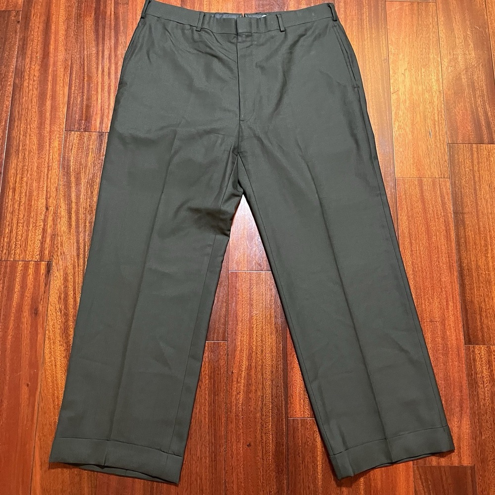 Vintage Brooks Brothers Pants Mens Gray 36x29 USA 100% Wool 80's 90's FLAWED